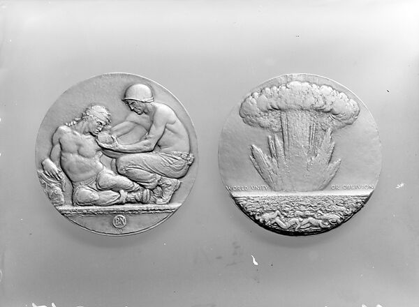 World Unity or Oblivion, Berthold Nebel (American (Switzerland), Basel 1889–1964 Westport, Connecticut), Bronze, light patina 