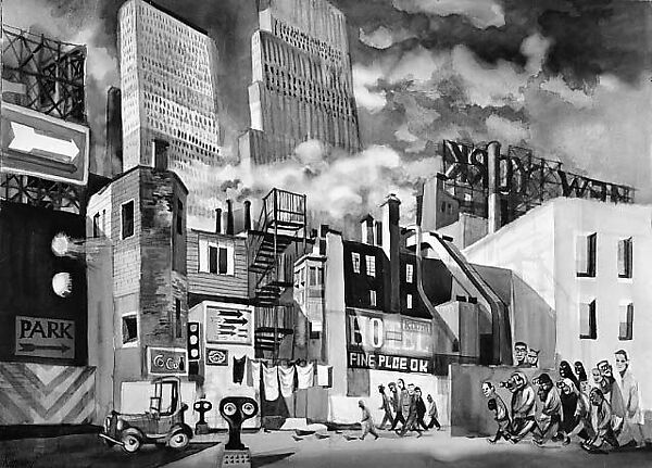 Old and New, Dong Kingman (American, Oakland, California 1911–2000 New York), Watercolor on Whatman watercolor board 
