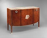 Commode, Jules Leleu (French, 1883–1961), Amboyna wood, ivory, marble, brass, mahogany, birch plywood