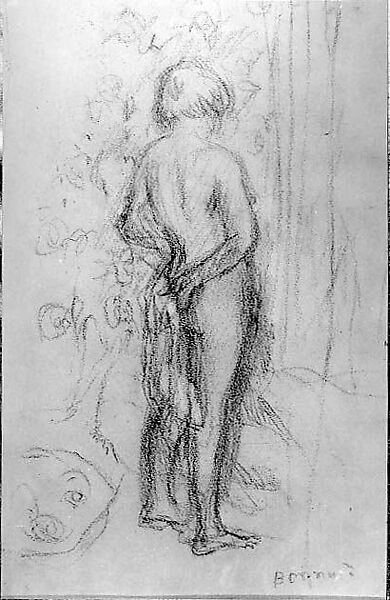 Standing Nude, Pierre Bonnard (French, Fontenay-aux-Roses 1867–1947 Le Cannet), Charcoal on paper 