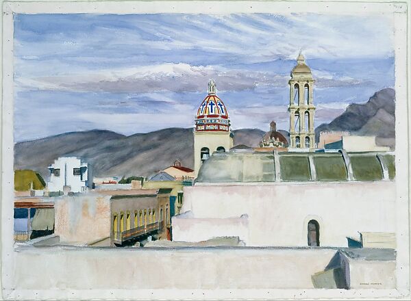 Church of San Esteban, Edward Hopper (American, Nyack, New York 1882–1967 New York), Watercolor on paper 