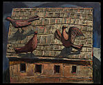 Pigeons on a Roof, Everett Spruce (American, Holland, Arkansas 1908–2002 Austin, Texas), Oil on Masonite 