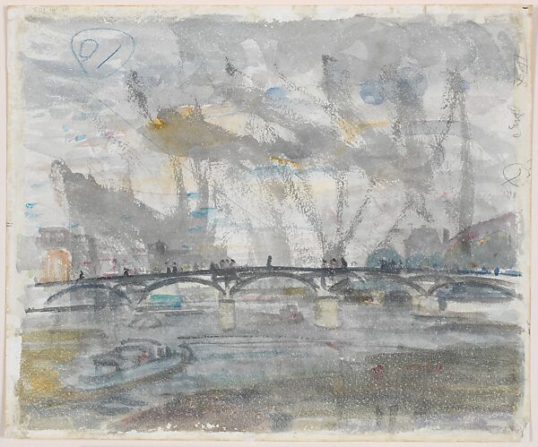 Movement, The Seine, Paris, John Marin (American, Rutherford, New Jersey 1870–1953 Cape Split, Maine), Watercolor on paper (recto and verso)