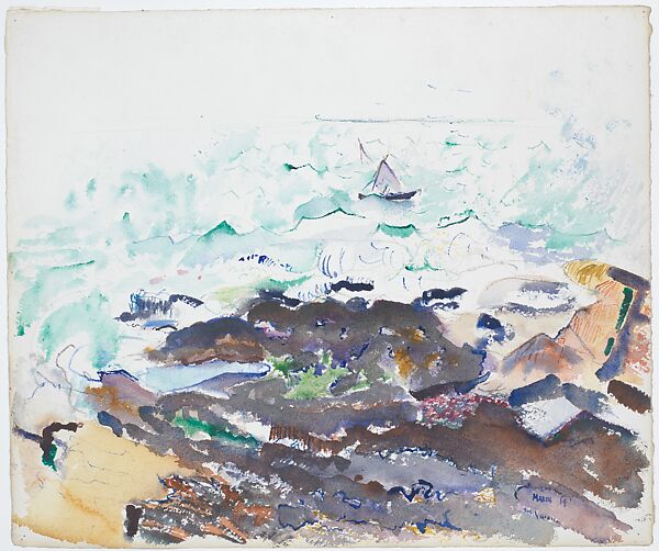 The Little Boat, John Marin (American, Rutherford, New Jersey 1870–1953 Cape Split, Maine), Watercolor and graphite on paper 