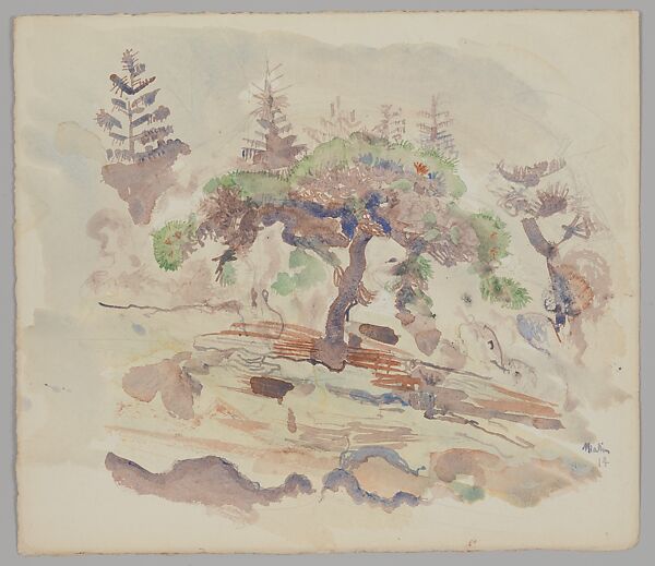 Little Tree, Maine, John Marin (American, Rutherford, New Jersey 1870–1953 Cape Split, Maine), Watercolor and graphite on paper 