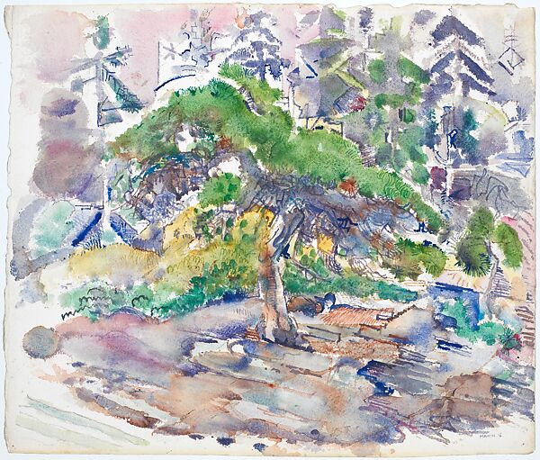 Rock and Scrub Pine, Small Point, Maine, John Marin (American, Rutherford, New Jersey 1870–1953 Cape Split, Maine), Watercolor on paper 