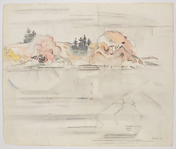 Marin Island, Maine, John Marin (American, Rutherford, New Jersey 1870–1953 Cape Split, Maine), Watercolor and charcoal on paper 