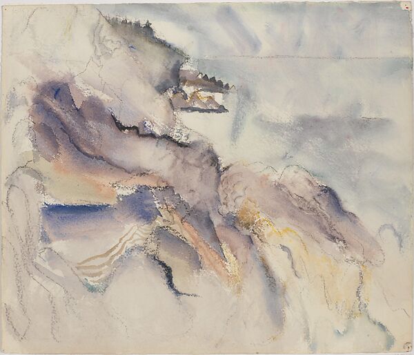 Rocks and Sea, Maine, John Marin (American, Rutherford, New Jersey 1870–1953 Cape Split, Maine), Watercolor and charcoal on paper 