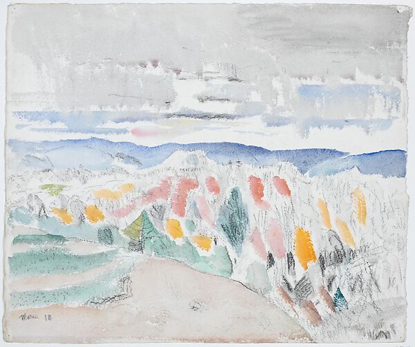 Mountain Forms, Hoosac Mountains, Massachusetts, John Marin (American, Rutherford, New Jersey 1870–1953 Cape Split, Maine), Watercolor and charcoal on paper 