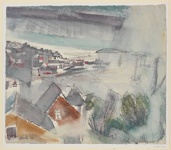 Passing Rains, Stonington, Maine, John Marin (American, Rutherford, New Jersey 1870–1953 Cape Split, Maine), Watercolor and graphite on paper 