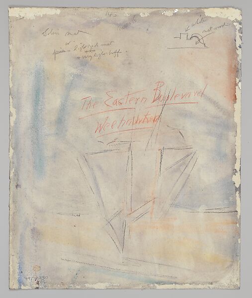 The Eastern Boulevard, Weehawken, New Jersey, John Marin (American, Rutherford, New Jersey 1870–1953 Cape Split, Maine), Watercolor, crayon, and graphite on paper