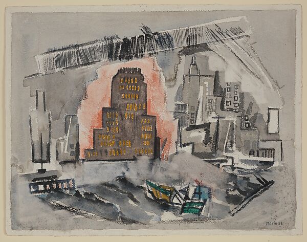 Related to Downtown New York, Movement No. 1, John Marin (American, Rutherford, New Jersey 1870–1953 Cape Split, Maine), Watercolor and charcoal on paper 