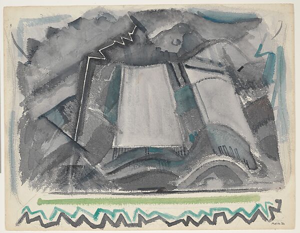 Storm, Taos Mountain, New Mexico, John Marin (American, Rutherford, New Jersey 1870–1953 Cape Split, Maine), Watercolor and charcoal on paper 