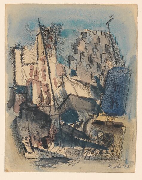 New York City, John Marin (American, Rutherford, New Jersey 1870–1953 Cape Split, Maine), Watercolor and crayon on paper 
