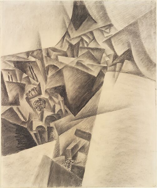 Flying over Rheims, Gino Severini  Italian, Charcoal on paper