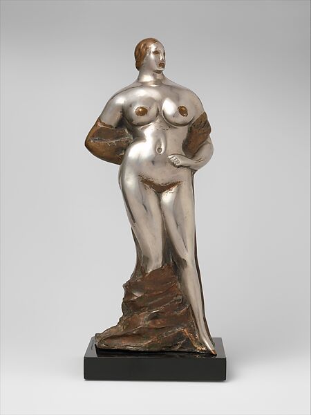 Standing Nude, Gaston Lachaise (American (born France) Paris 1882–1935 New York), Nickel-plated bronze 