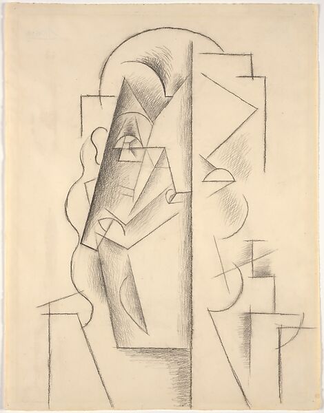 Head of a Man, Pablo Picasso (Spanish, Malaga 1881–1973 Mougins, France), Charcoal on paper 