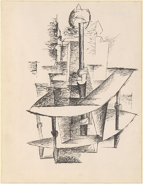 Still Life with Cruet Set, Pablo Picasso (Spanish, Malaga 1881–1973 Mougins, France), Ink on paper 