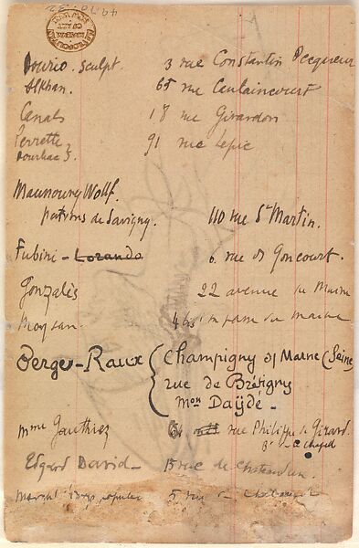 Study of a Harlequin, Pablo Picasso (Spanish, Malaga 1881–1973 Mougins, France), Pen and brown ink on ledger paper