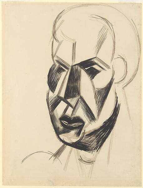 Head, Pablo Picasso  Spanish, Ink on paper