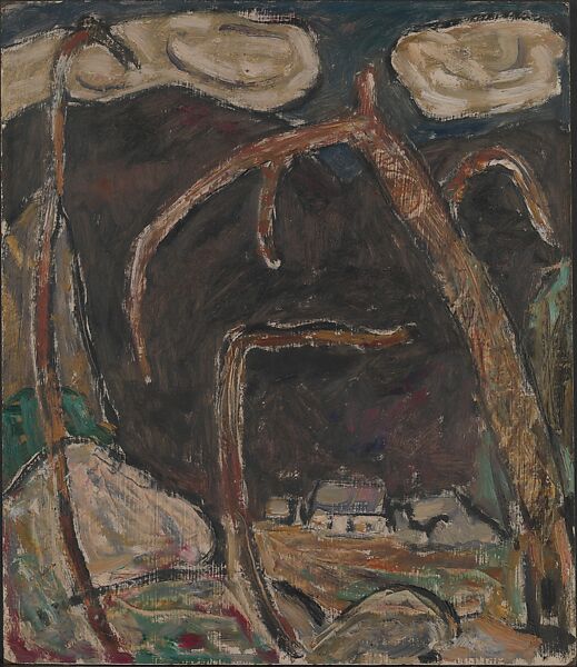 The Dark Mountain, No. 1, Marsden Hartley (American, Lewiston, Maine 1877–1943 Ellsworth, Maine), Oil on commercially prepared paperboard (academy board) 