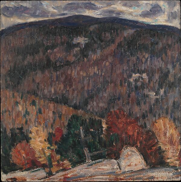 Landscape No. 25, Marsden Hartley (American, Lewiston, Maine 1877–1943 Ellsworth, Maine), Oil on commercially prepared paperboard (academy board) 