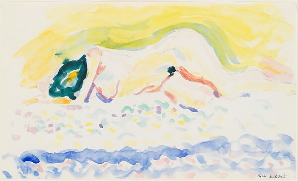Reclining Bather, Henri Matisse  French, Watercolor and graphite on paper