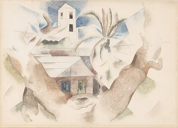 Charles Demuth - Bermuda No. 1, Tree and House - The Metropolitan