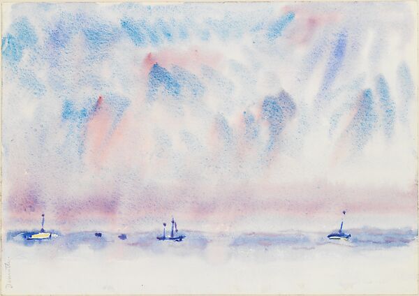 Bermuda Sky and Sea with Boats, Charles Demuth (American, Lancaster, Pennsylvania 1883–1935 Lancaster, Pennsylvania), Watercolor on paper 
