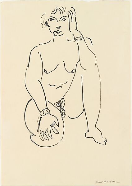 Nude with Bracelets, Henri Matisse (French, Le Cateau-Cambrésis 1869–1954 Nice), Pen and black ink on paper 