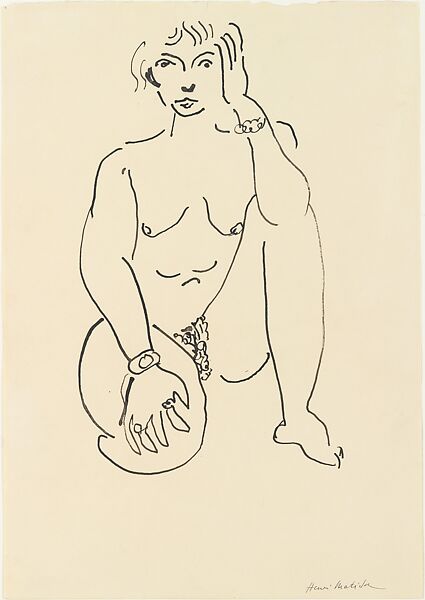 Nude with Bracelets, Henri Matisse  French, Pen and black ink on paper