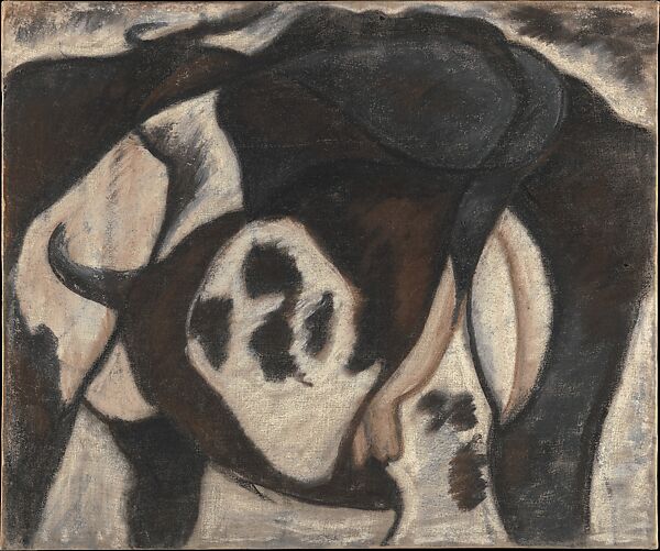 Cow, Arthur Dove (American, Canandaigua, New York 1880–1946 Huntington, New York), Pastel on linen 