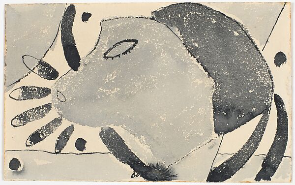 There Was a Cat Somewhere, Arthur Dove (American, Canandaigua, New York 1880–1946 Huntington, New York), Ink and watercolor on paper 
