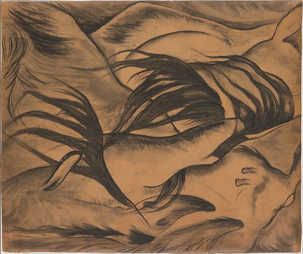 Goats, Arthur Dove (American, Canandaigua, New York 1880–1946 Huntington, New York), Charcoal on paper 