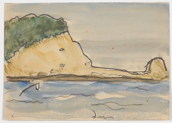 Target Rock, Arthur Dove (American, Canandaigua, New York 1880–1946 Huntington, New York), Watercolor, charcoal and pastel on paper 