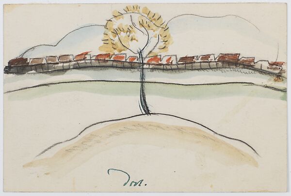 Fall Brook Railroad, Arthur Dove (American, Canandaigua, New York 1880–1946 Huntington, New York), Charcoal and watercolor on paperboard 