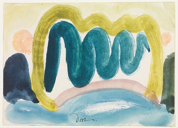 Pond in Sunlight, Arthur Dove (American, Canandaigua, New York 1880–1946 Huntington, New York), Tempera on paper 