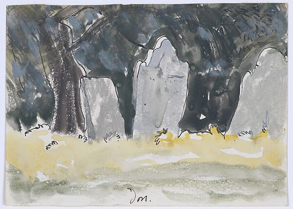 Old Tombstones, Arthur Dove (American, Canandaigua, New York 1880–1946 Huntington, New York), Watercolor, gouache, and ink on paper 