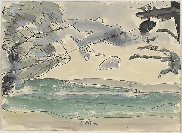Seneca Lake, Arthur Dove (American, Canandaigua, New York 1880–1946 Huntington, New York), Watercolor, gouache, and ink on paper 