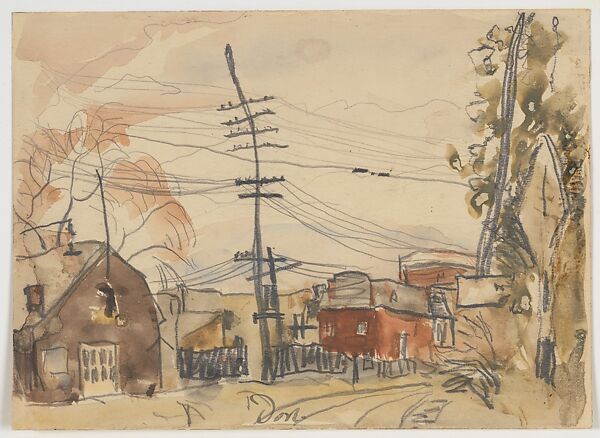 Fall Brook Railroad, Arthur Dove (American, Canandaigua, New York 1880–1946 Huntington, New York), Watercolor and graphite on paper 