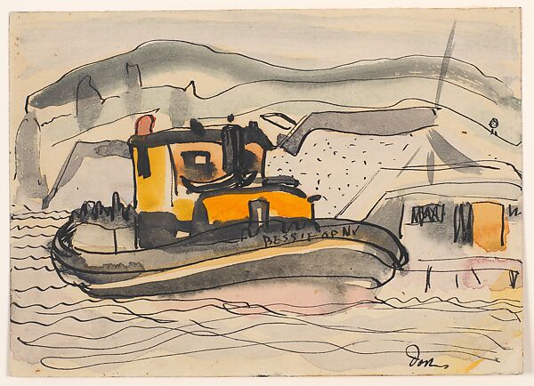 Study for "The 'Bessie' of New York", Arthur Dove (American, Canandaigua, New York 1880–1946 Huntington, New York), Ink and watercolor on paper 