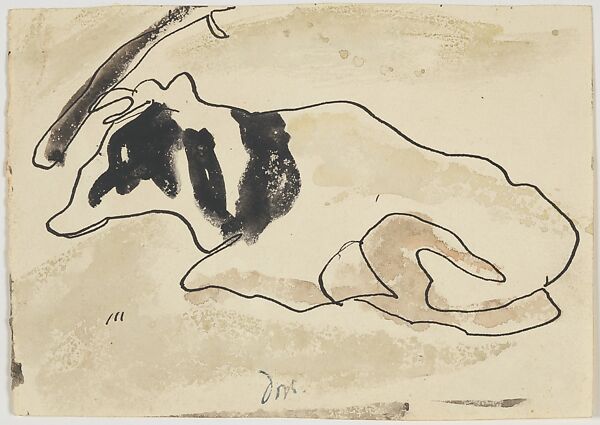 Cow II, Arthur Dove (American, Canandaigua, New York 1880–1946 Huntington, New York), Ink and watercolor on paper 