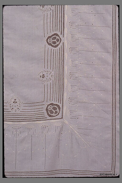 Banquet cloth, Hector Guimard (French, Lyons 1867–1942 New York), Cotton on linen 