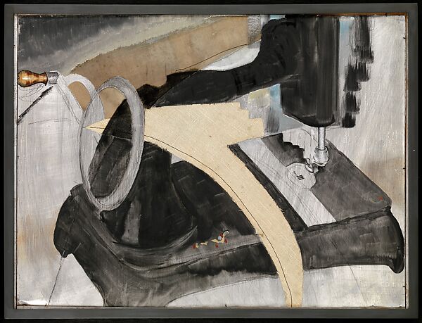 Hand Sewing Machine, Arthur Dove (American, Canandaigua, New York 1880–1946 Huntington, New York), Oil, cut and pasted linen, resin, and graphite on sheet metal, with artist-made frame 