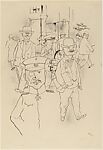 German Men, George Grosz  American, born Germany, Pen and black ink on paper