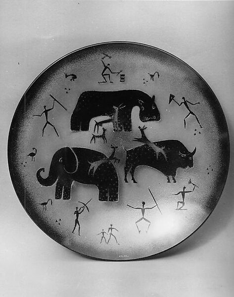 "Africa" Bowl, Maurice Heaton (American (born Switzerland) 1900–1990), Glass, enameled 