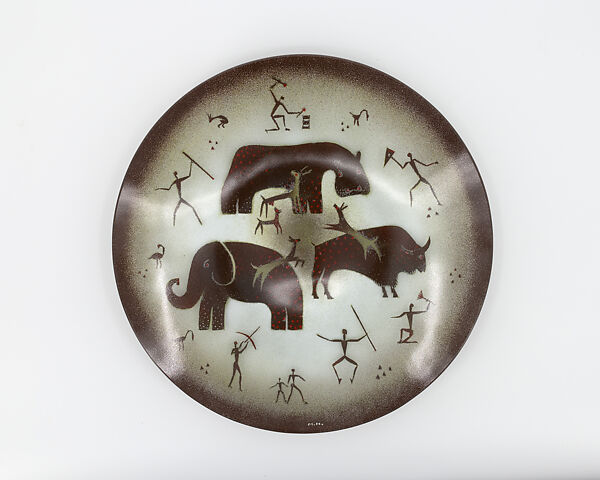 "Africa" Bowl, Maurice Heaton (American (born Switzerland) 1900–1990), Glass, enameled 