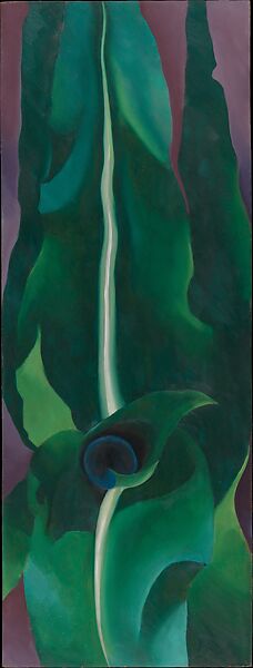 Corn, Dark , No. 1, Georgia O&#39;Keeffe (American, Sun Prairie, Wisconsin 1887–1986 Santa Fe, New Mexico), Oil on wood fiberboard 