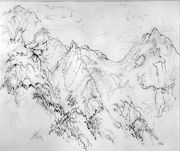 Cascade Mountains, Series II, Number 6, Kenneth Callahan (American, Spokane, Washington 1905–1986 Seattle, Washington), Ink and wash on paper 