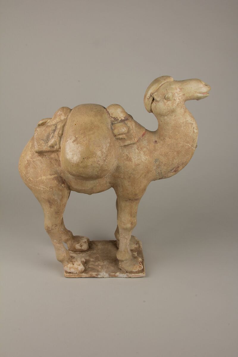 Two camels, a: Earthenware; b: Earthenware with traces of pigment, China 